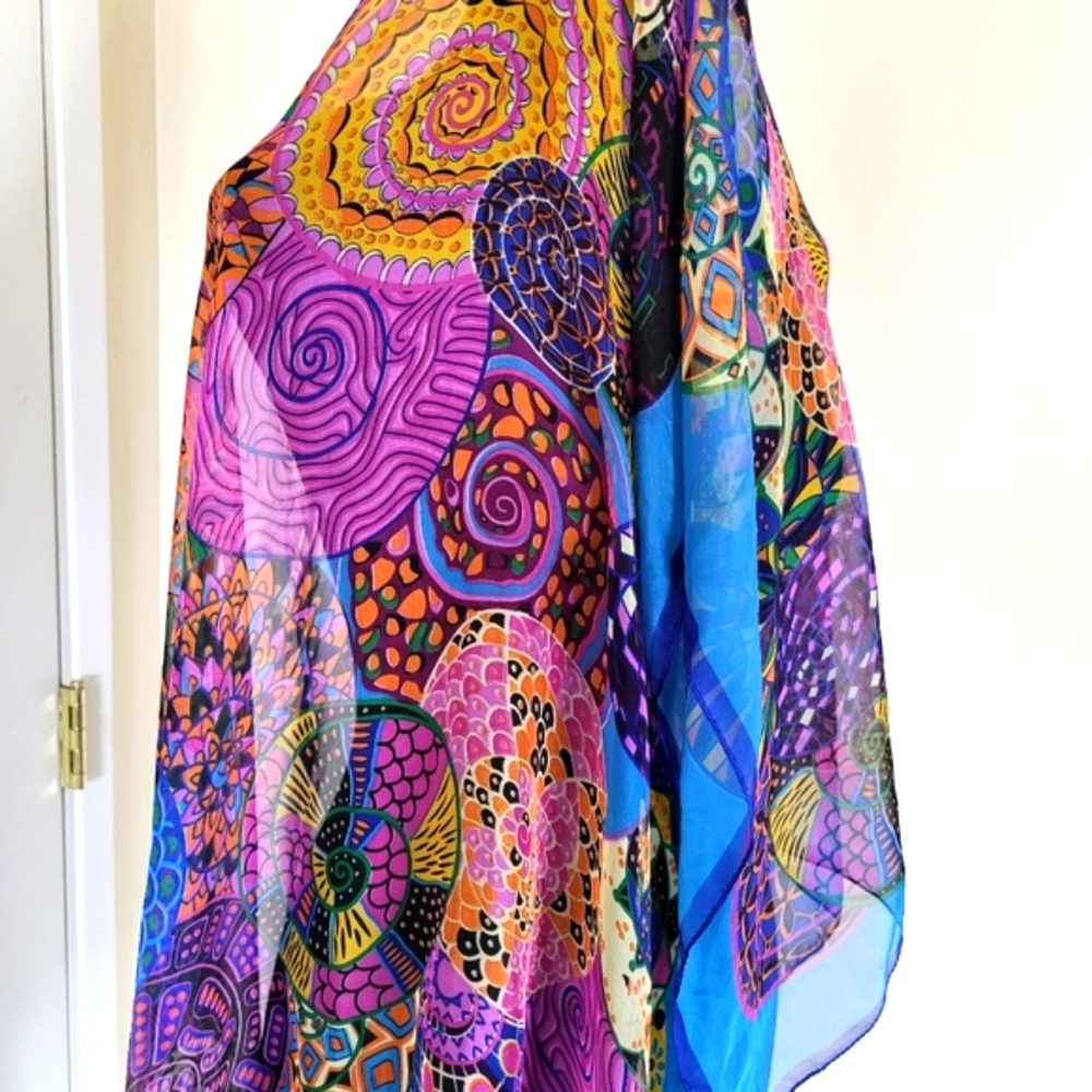Vibrant Multicolor Scarf/Wrap FINAL PRICE - Picture 5 of 10